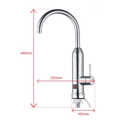 220V 3000W Kitchen Stainless Steel Instant Water Heater Faucet Electric Heating Water Tap